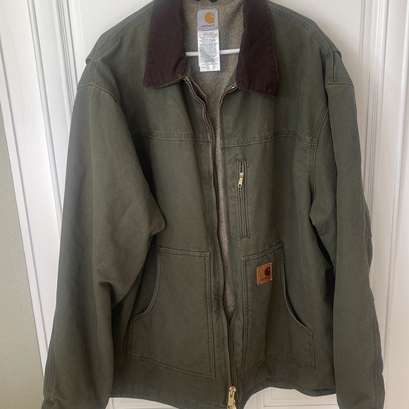 Carhartt  RN #14806 Green Coat Jacket Size 2XL Tall cotton Duck - Picture 8 of 16